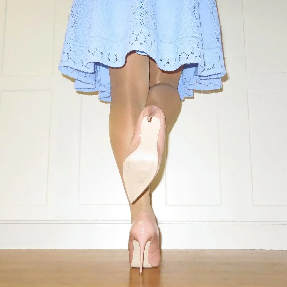 Women's EUC Steve Madden Daisie Dark Blush Patent Stiletto High Heel Pump US 9 - Picture 4 of 14